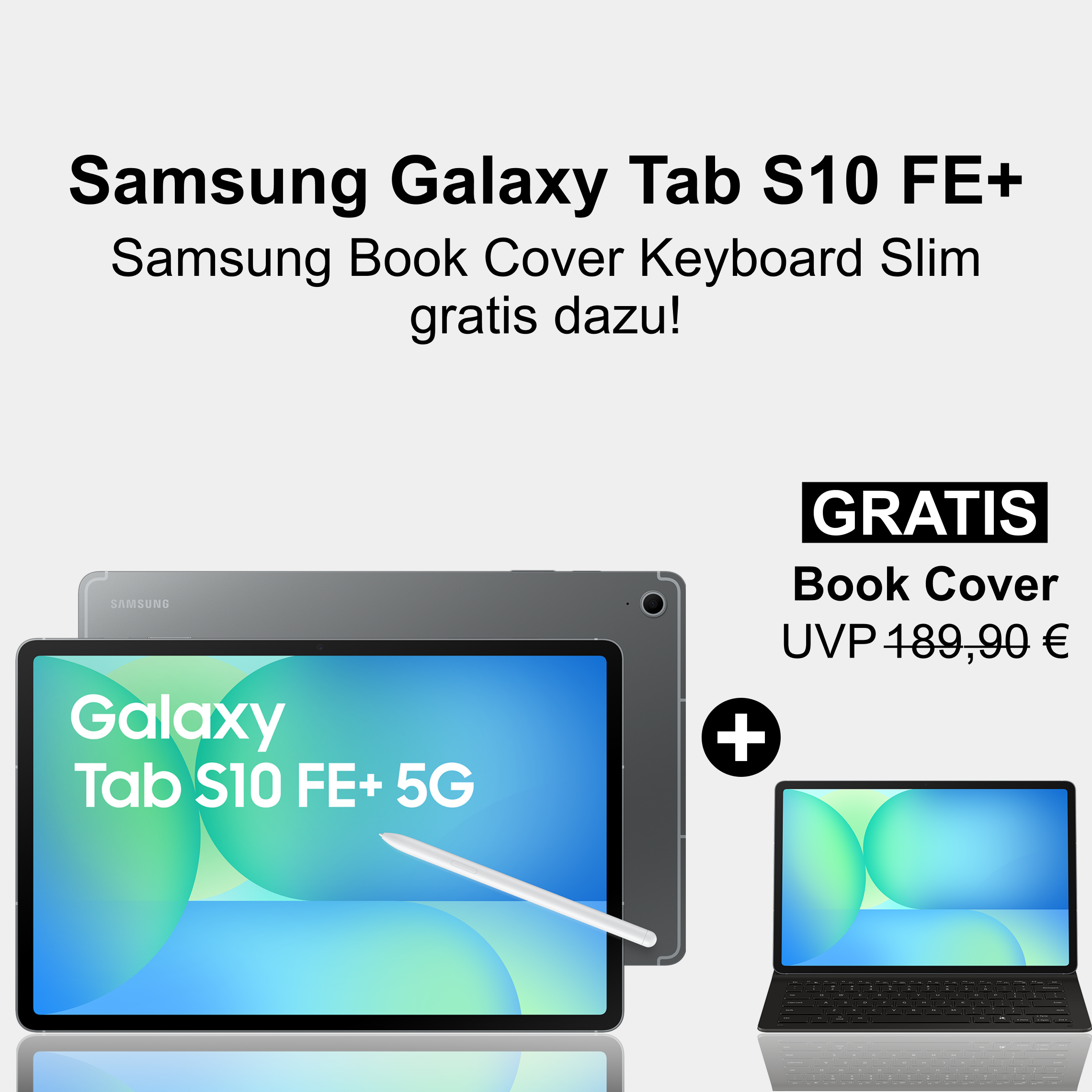 Samsung Galaxy Tab S10+ FE & Samsung Book Cover Keyboard Slim