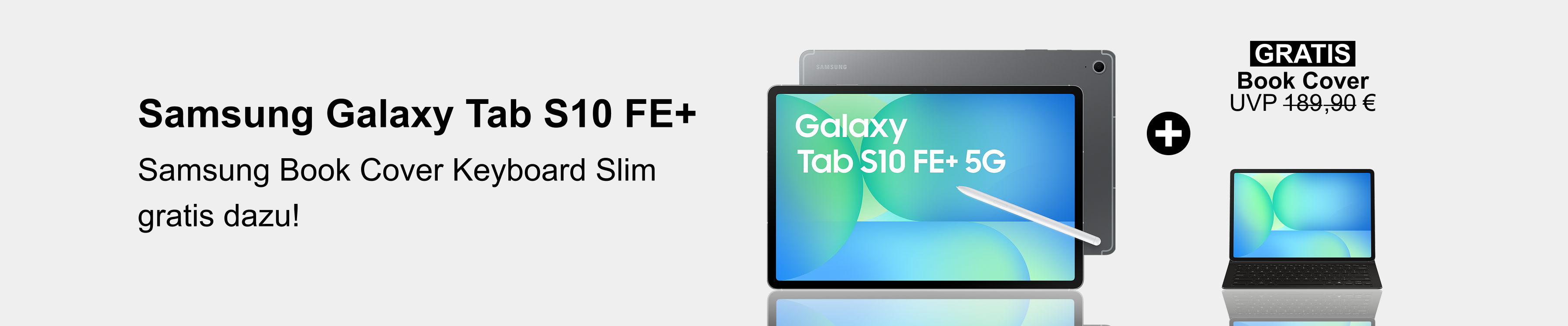 Samsung Galaxy Tab S10+ FE & Samsung Book Cover Keyboard Slim