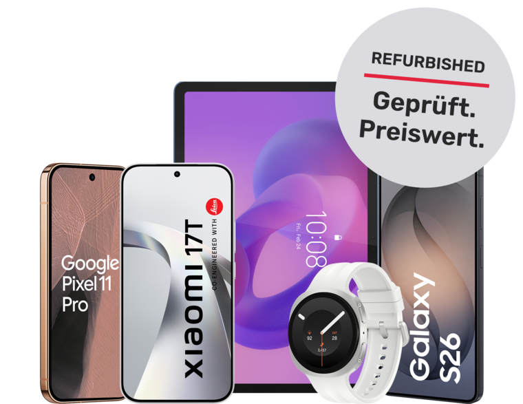 Jetzt eine große Auswahl an refurbished Handys und Tablets günstiger bei handyvertrag.de kaufen