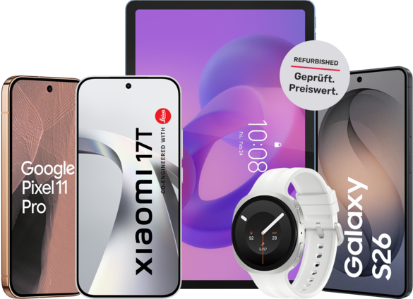 Jetzt eine große Auswahl an refurbished Handys und Tablets günstiger bei handyvertrag.de kaufen